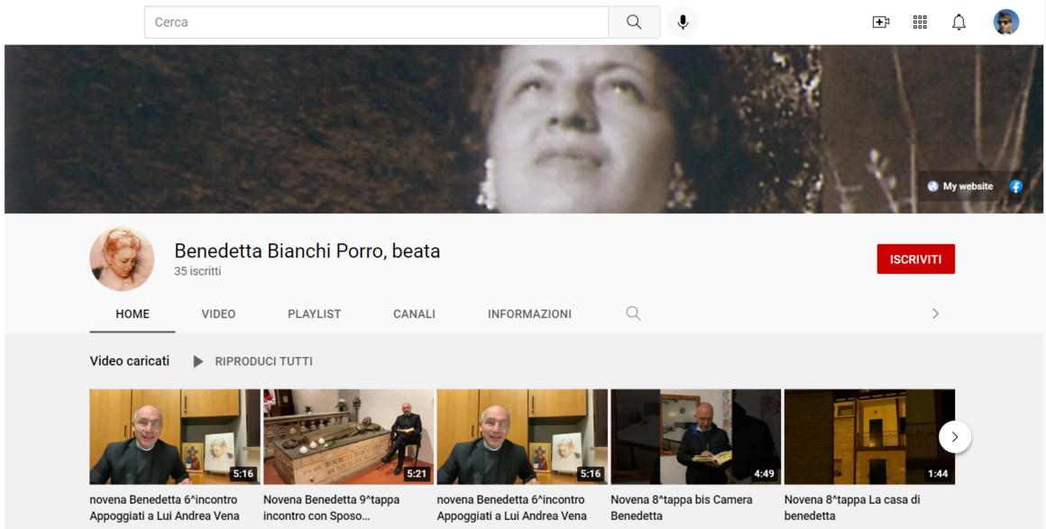 Un canale Youtube dedicato a Benedetta